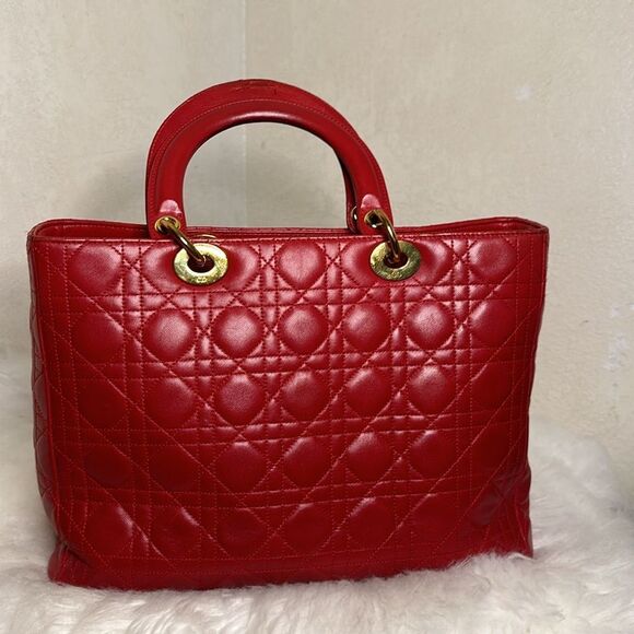 💯Authentic CHRISTIAN DIOR
Lambskin Cannage Large Lady Dior🍀 - Picture 8 of 17